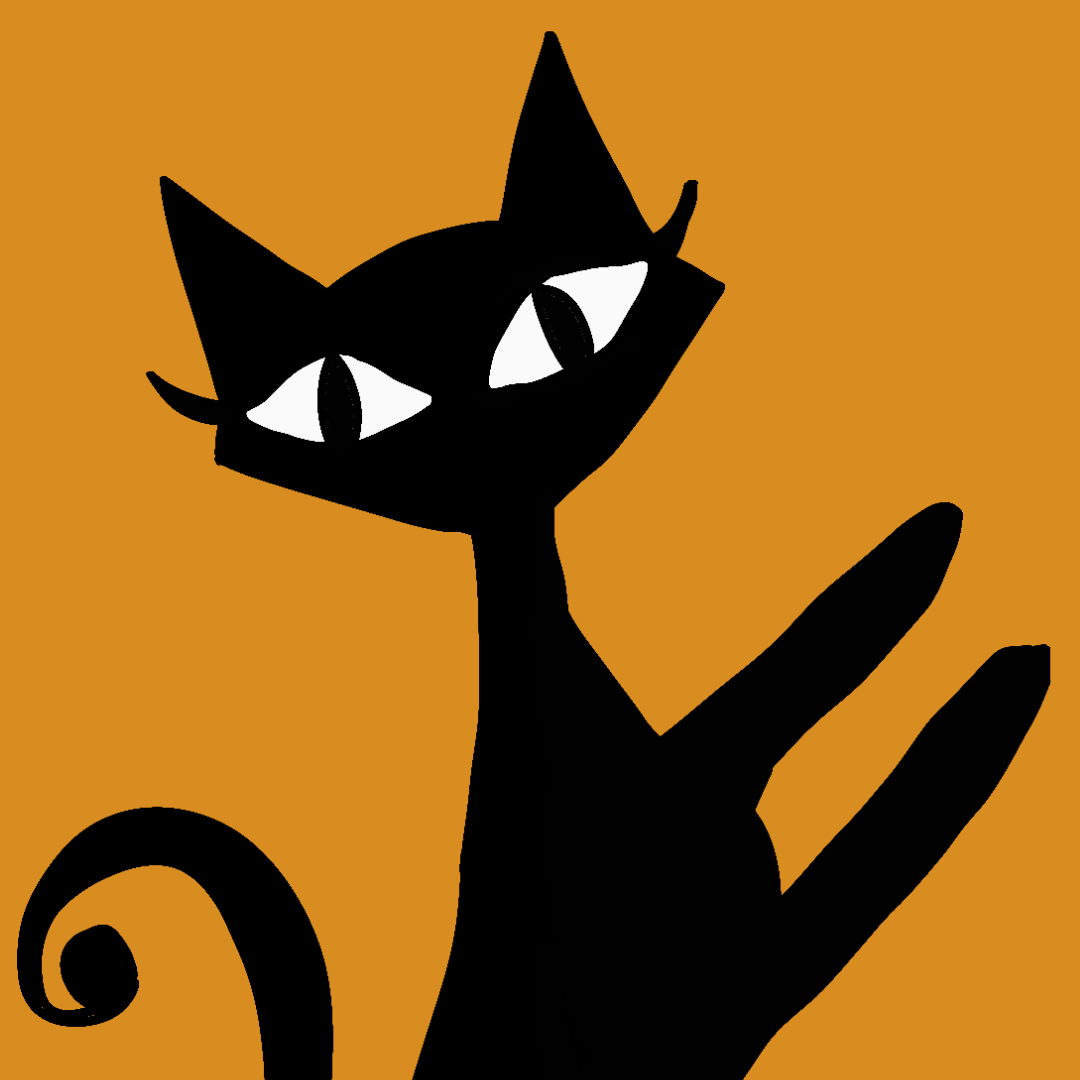 Logo of Tacoma Furniture Consignment. It is a black cat against a mustard yellow background. 