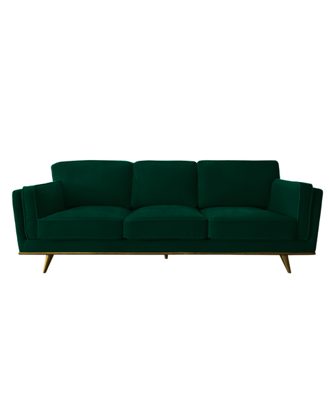 Green Velvet Sofa in Tacoma, WA. Deep Emerald Green 3 seater sofa. 
