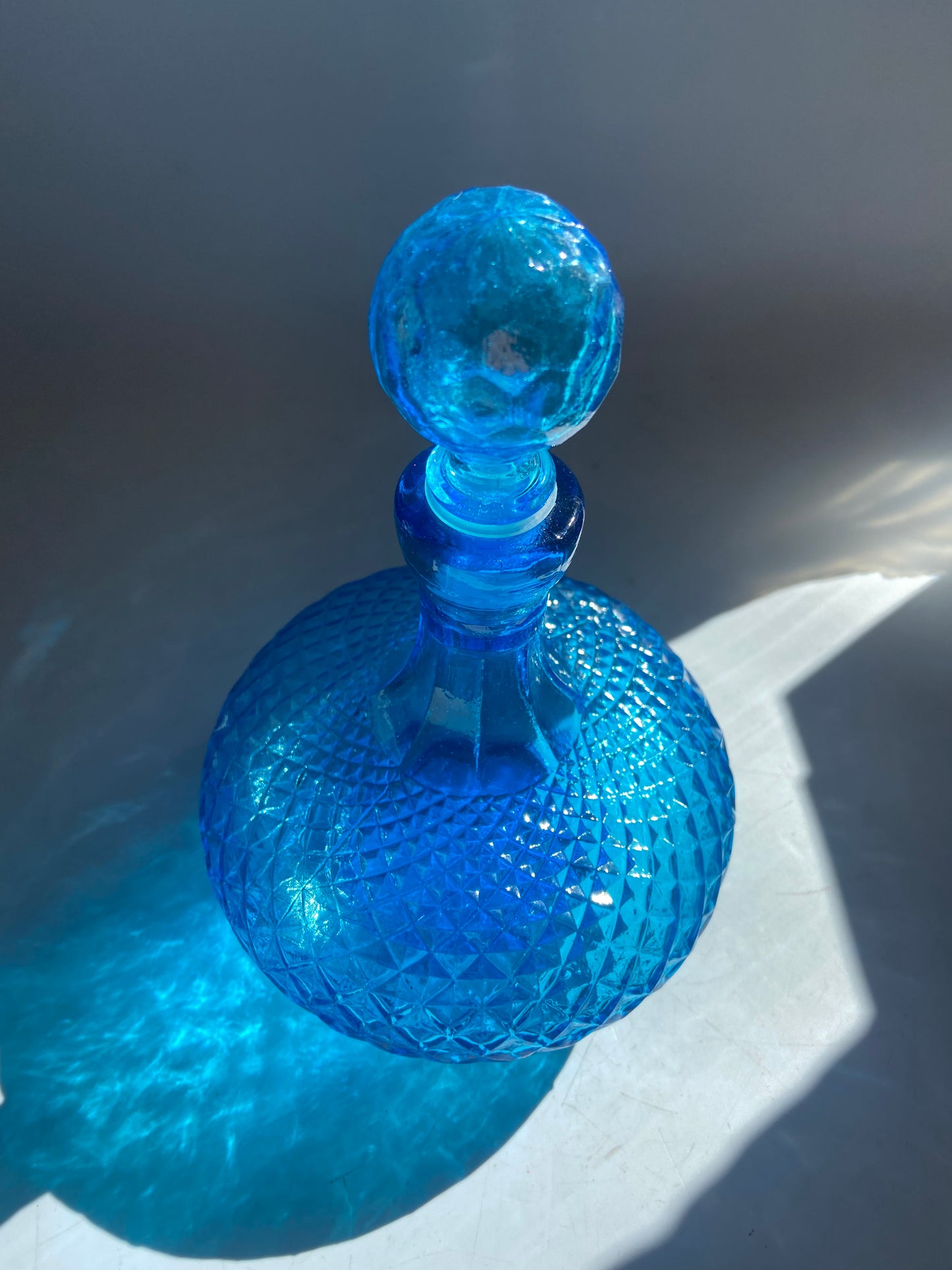 Ocean Blue Mid-Century Blue Bottle 9" x 5"