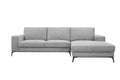 light grey comfortable sectional with metal modern legs