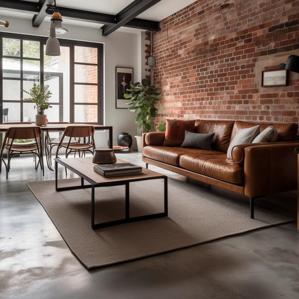 Enter an industrial-themed living space in Gig Harbor, characterized by raw materials, rugged textures, and minimalist design, anchored by statement pieces like metal fixtures and distressed furniture for an edgy yet inviting atmosphere.