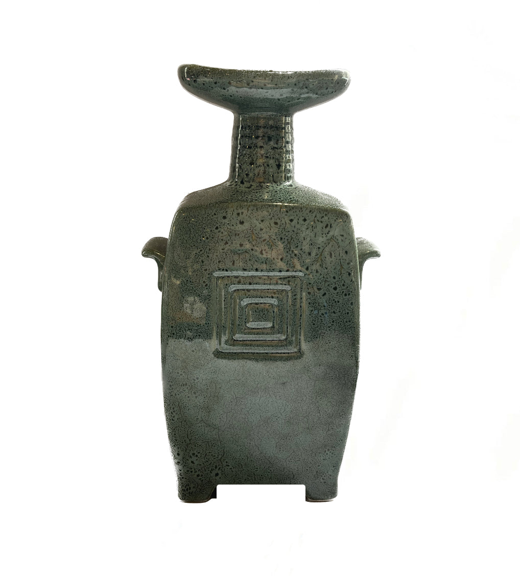Ceramic Oriental Vase 13"x6"x3.5"
