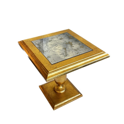 Golden Glass End Table 18” x 18” x 17”