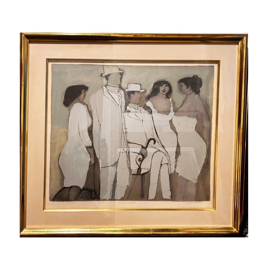 "Women In White" David Schneuer Signed Lithograph  30" x 33.75"