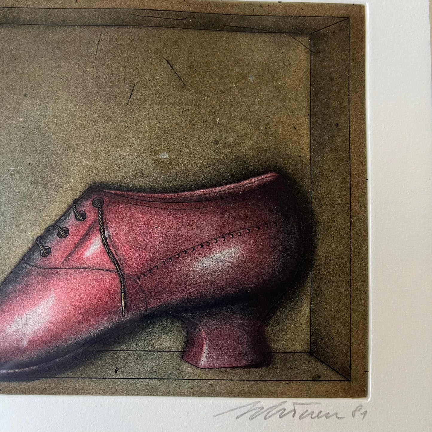 "Shoe" by Kurt Schonen Signed Print  16.75" x 14.75"