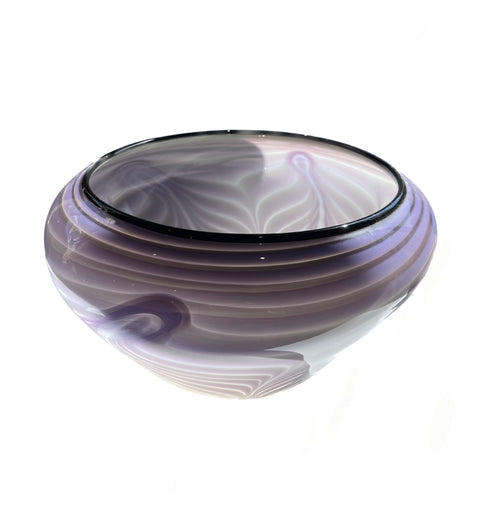 2008 Dehanna Jones Purple Blown Glass Bowl - Signed & Made in Seattle 11"x8"