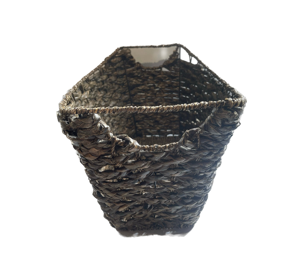 Chestnut Brown Wicker Basket with Handles 9" x 19.5" x 12"