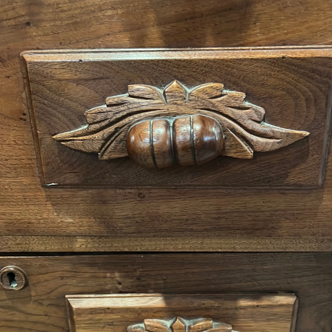 Victorian Carved Acorn Pull Chest 29” x 17” x 31”