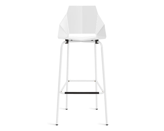 "Real Good Barstool" from Blu Dot Furniture - Geometric White Metal Barstool 17-1/2"W x 15"D x 41"H