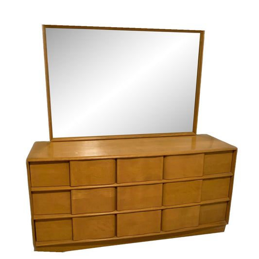 50’s Heywood Wakefield Dresser and Attached Mirror 62" x 18" x 30"