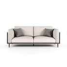 modern and sleek white and grey sofa with unique trim