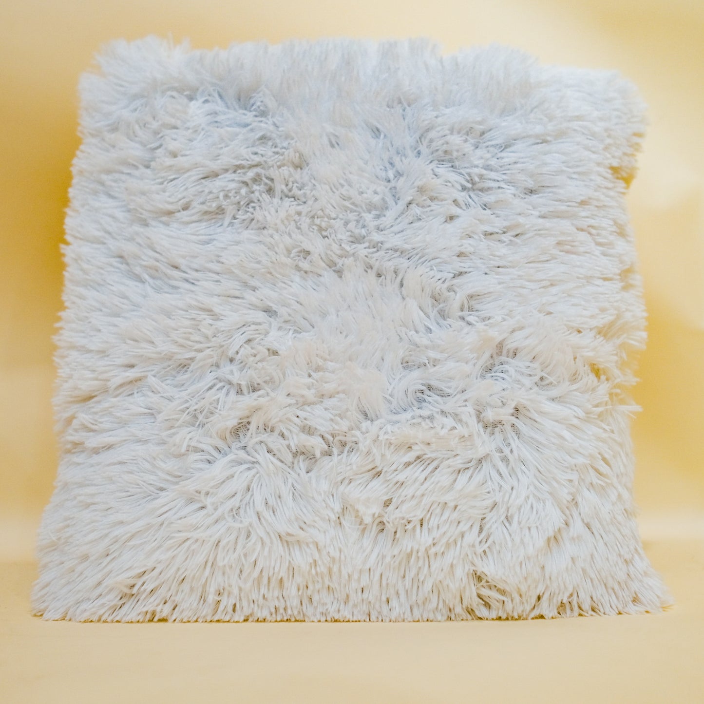 Shaggy White Pillow 17" x 18"