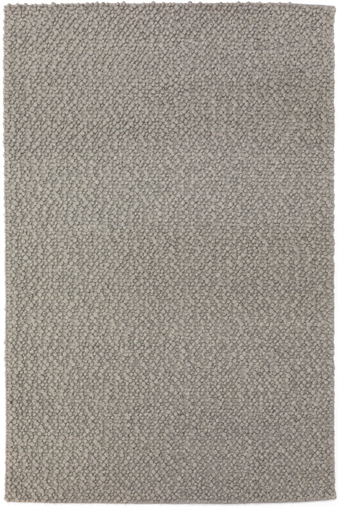 chunky wool textured rug in the color grey or silver