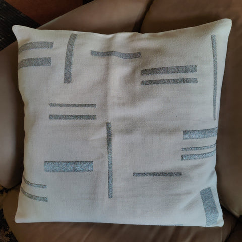 White and Silver West Elm Pillow