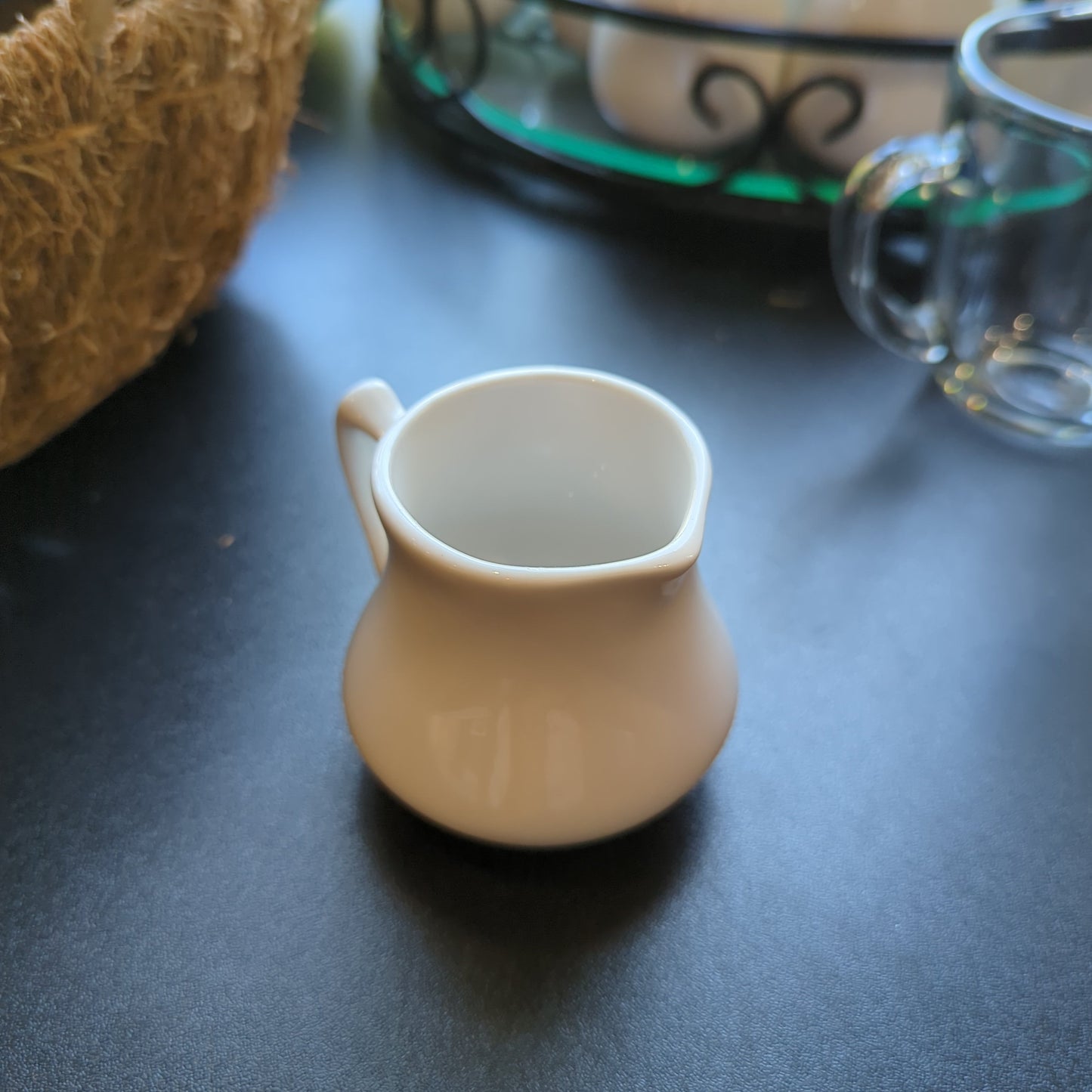 Small Ceramic Creamer Jar 2-1/2"H x 2"D