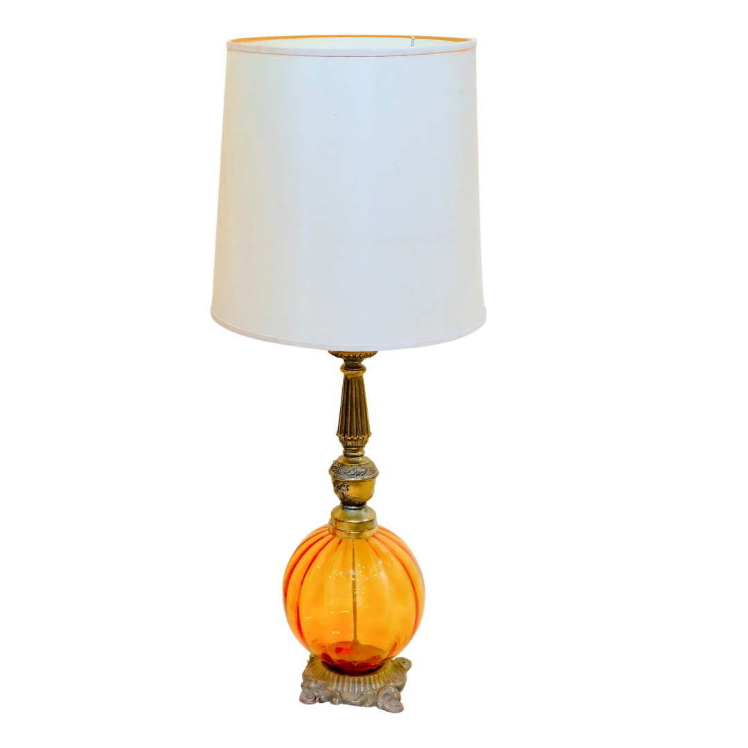 Vintage Amber Orb Lamp 40"