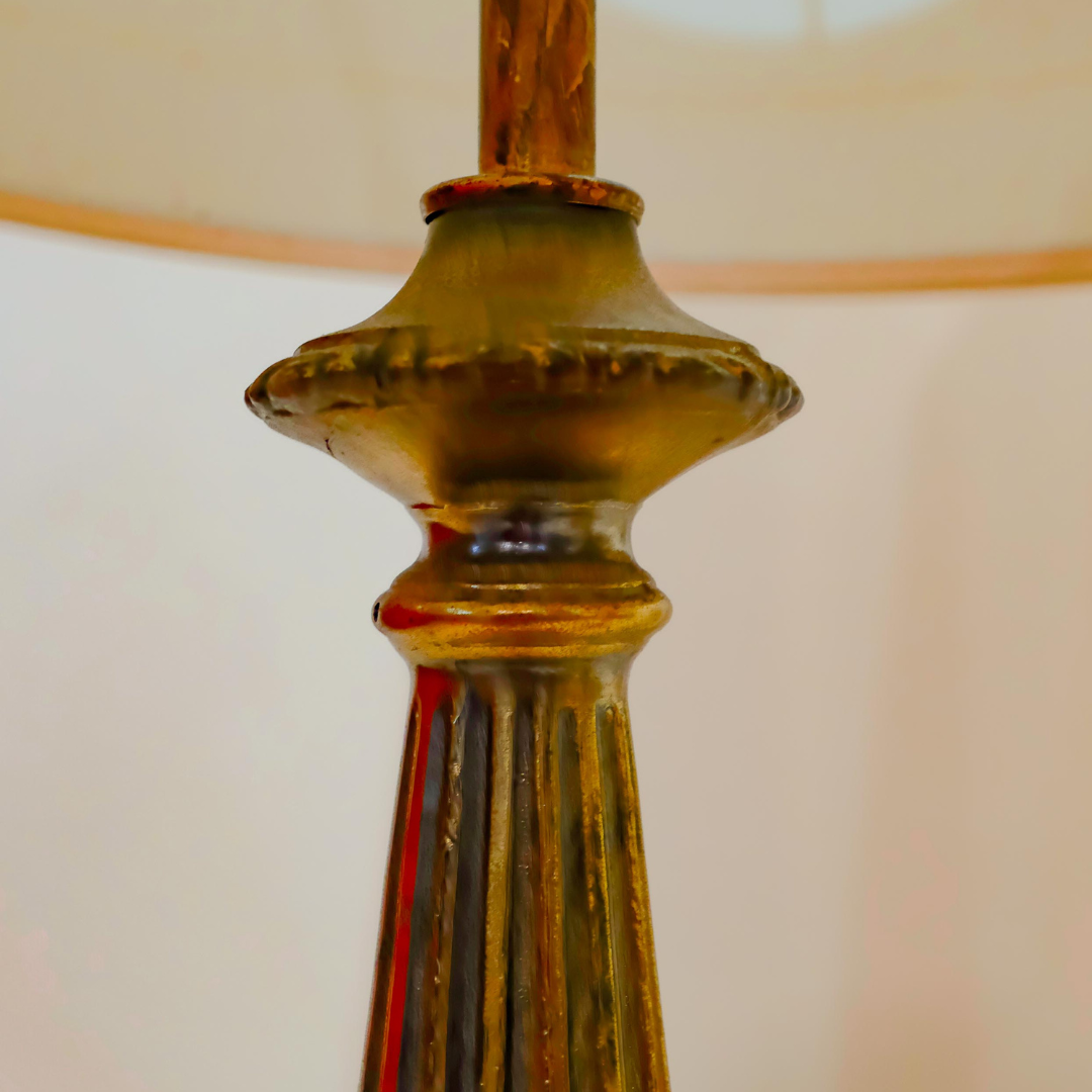 Vintage Amber Orb Lamp 40"