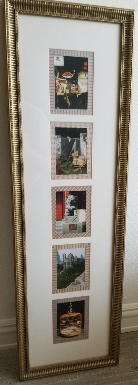 1990s Chinese Framed Photographs 39" x 12"