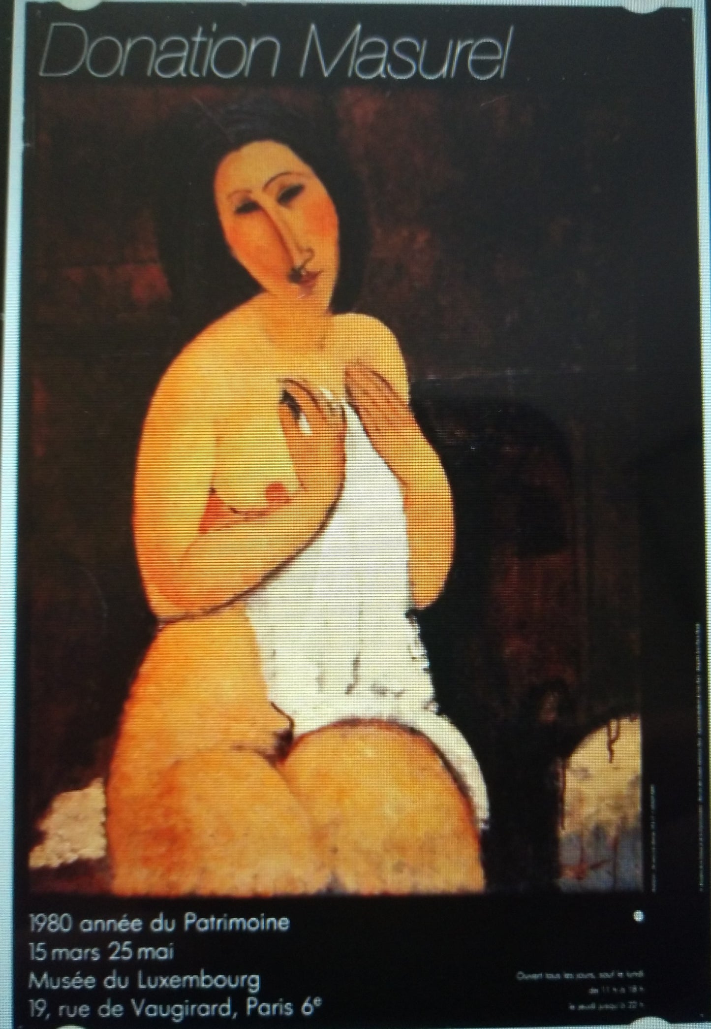 Amedeo Modigliani Masurel, Original Musee Luxembourg Paris, 1980 (15.75w x 23.25t)