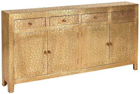 star and sun patterned golden 4 drawer solid 4 door sideboard 