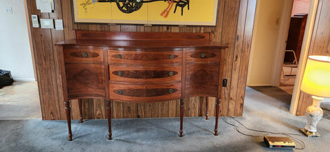 Serpentine Federal Style Mahogany Sideboard (AS IS) 45" x 23" x 66"