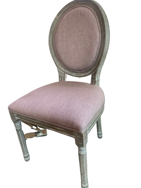 French Emante Pink Upholstered Chair Classic dining chair 20” x 19” x 39”