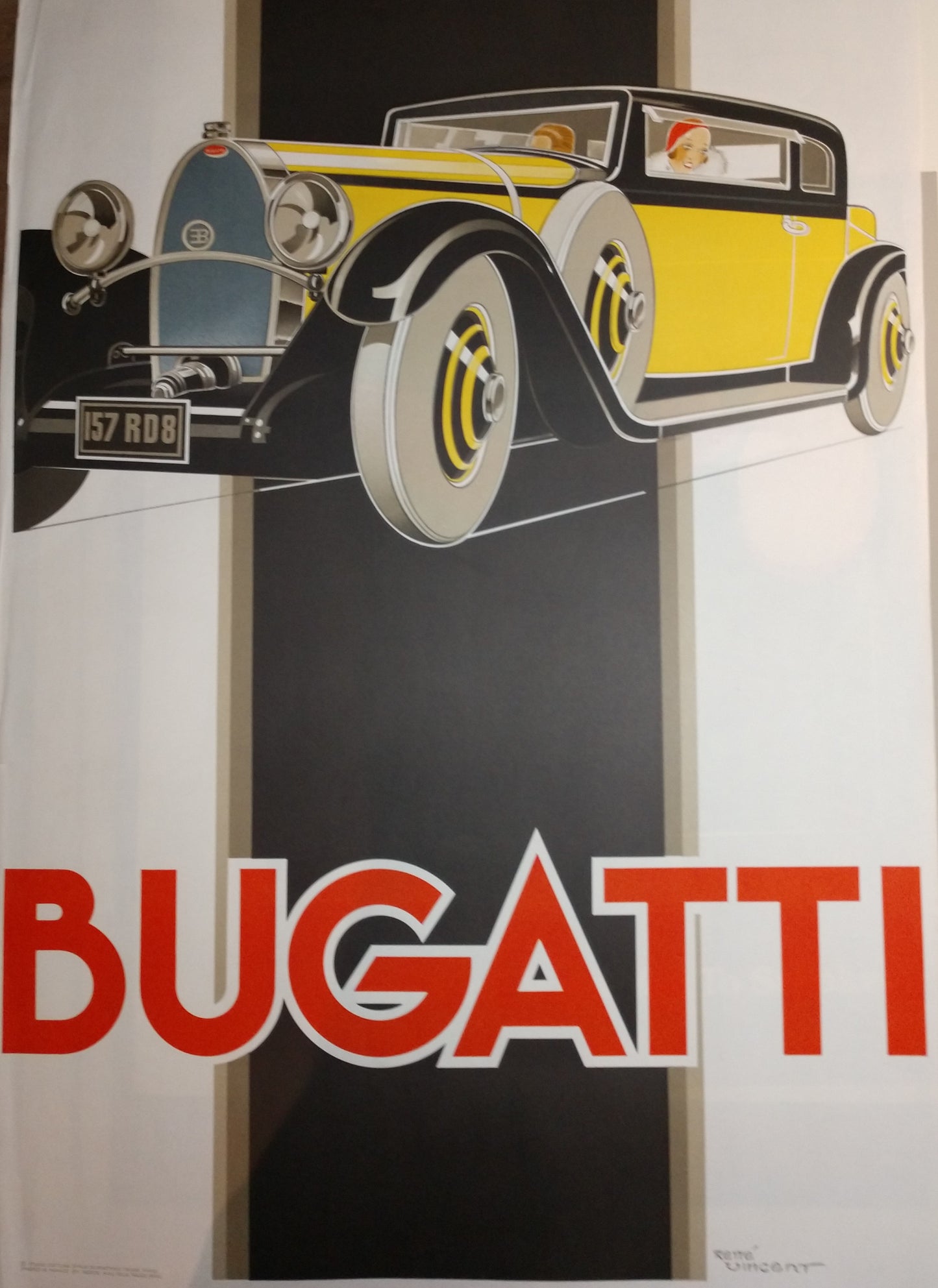 Rene Vincent "Bugatti Racing" 1960's (27.25w x 39.25t)