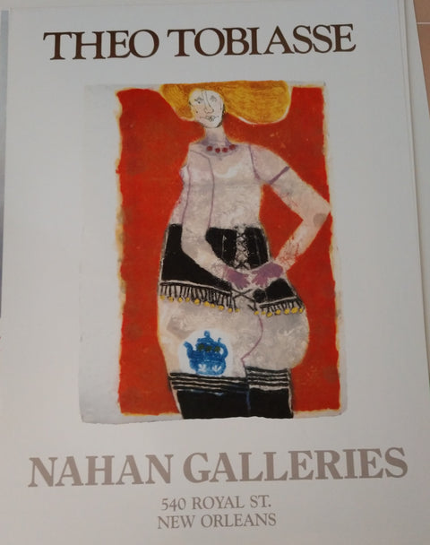 Theo Tobiasse David Hadassah Signed Nahan Galleries Exhibition Poster 1982 (23w x 30t)