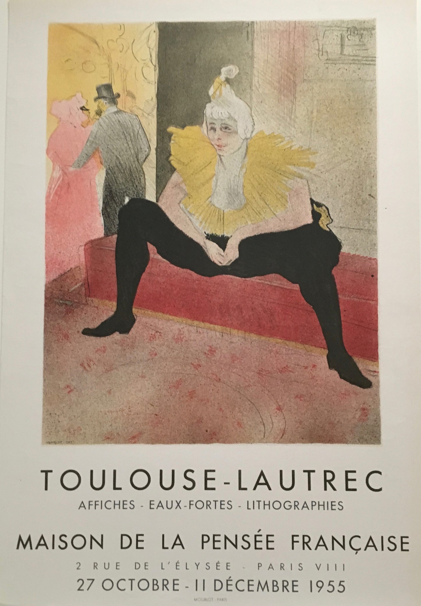 Toulouse-Lautrec "The Clownese Cha-u-kao" Maison de la Pensee 1955 (17.75w x 26.75t)