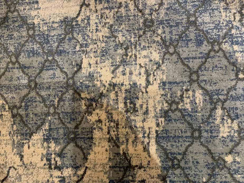 blue and white rustic farmhouse patterned traditional rug