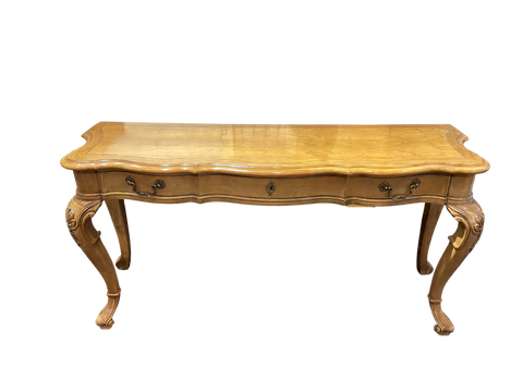 French Country Carved Maple Writing Table 54” X 18” X 28”