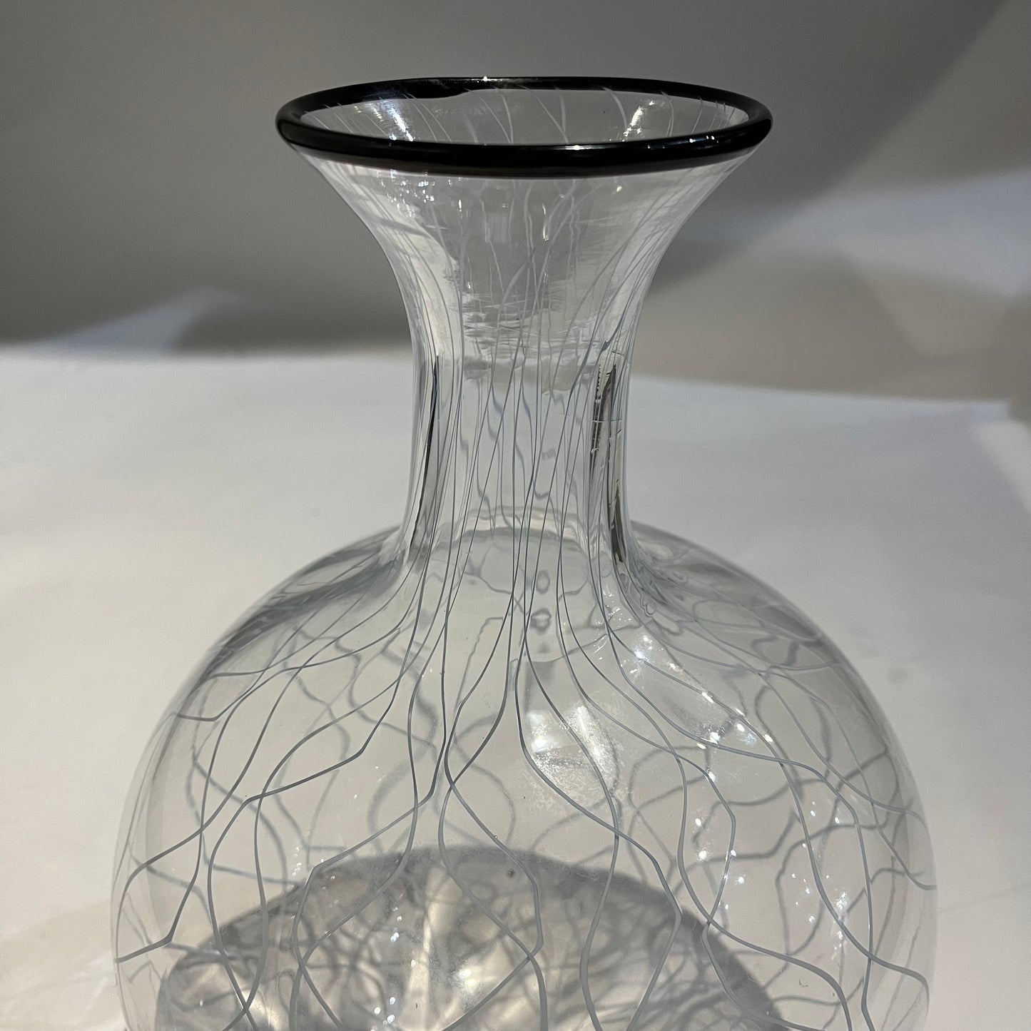 Glass Vase with Abstract Motif 12" x 8.5"