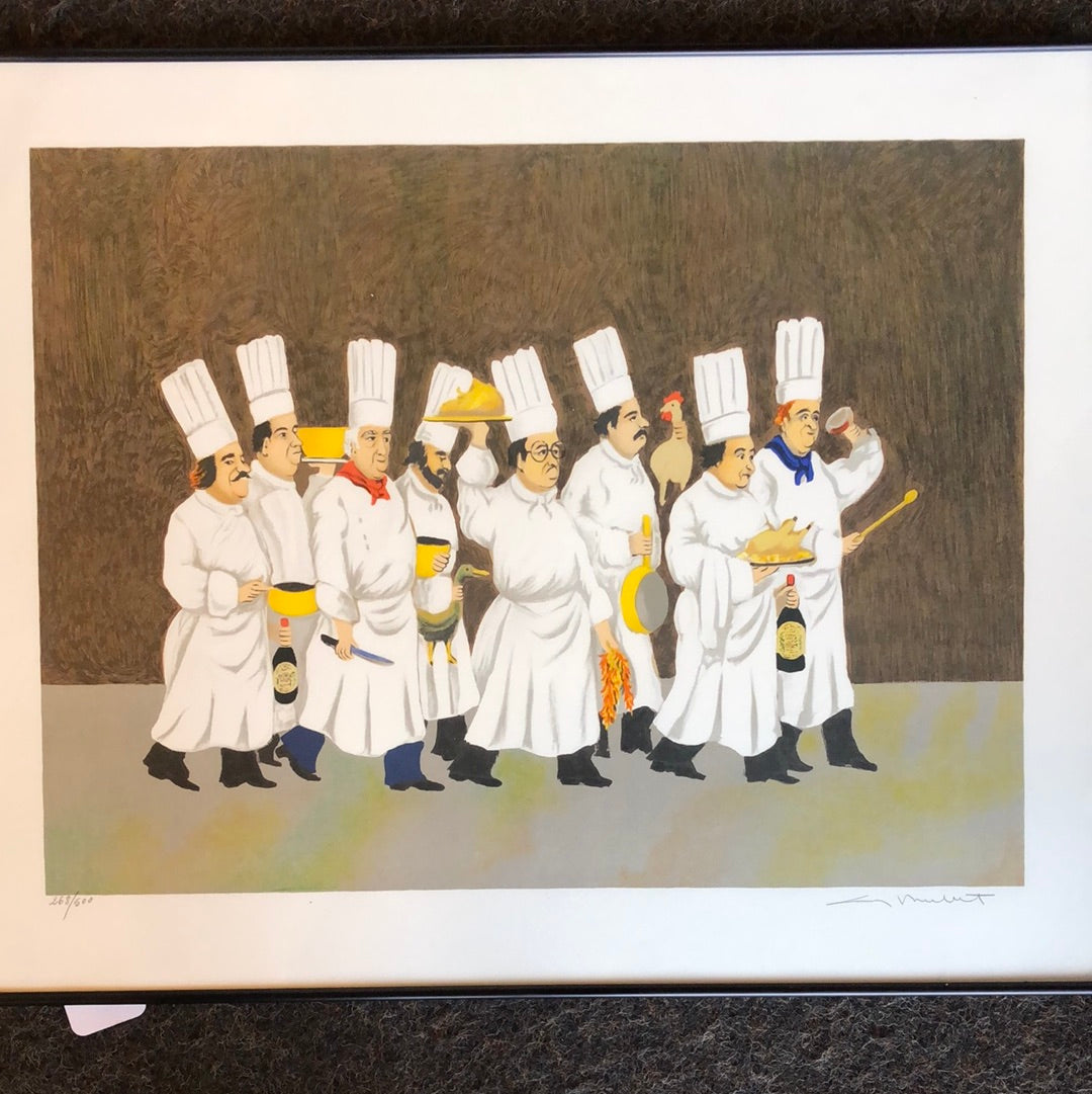 "The Chefs Brigade" Print by Guy Buffet, Signed and Numbered (25" x 20")