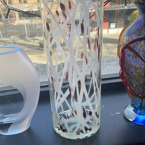 Blown Glass Cylindrical Vase (12")