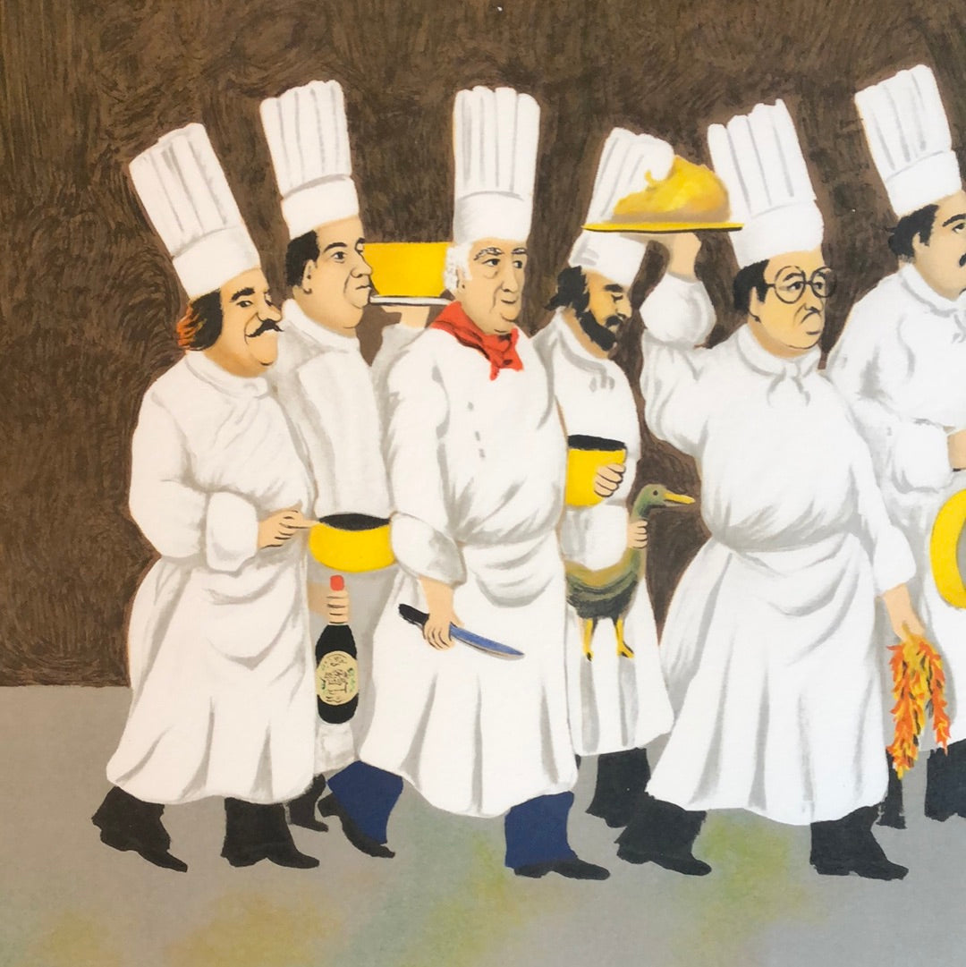 "The Chefs Brigade" Print by Guy Buffet, Signed and Numbered (25" x 20")