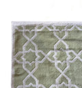 wool green and white geometric modern area rug
