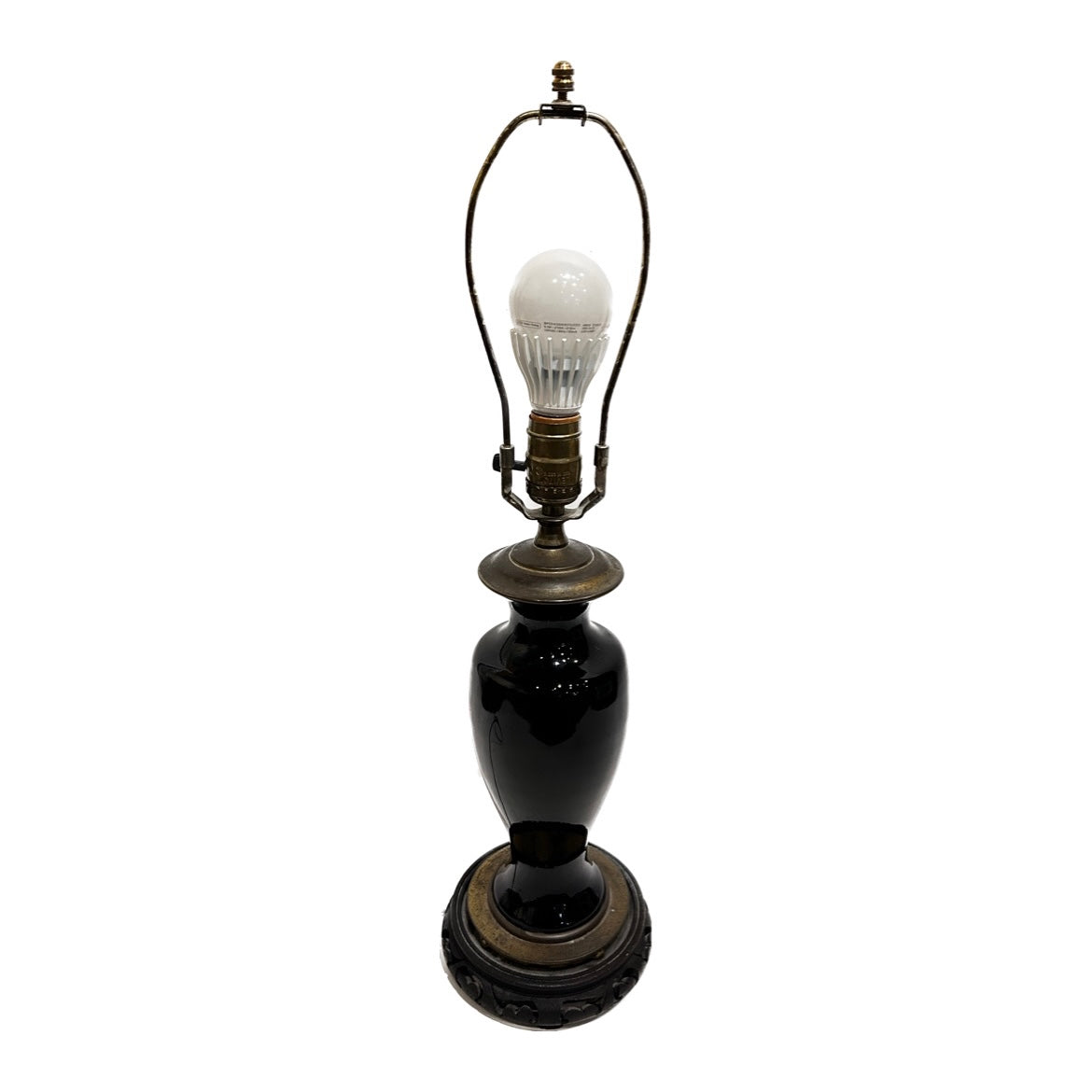 Vintage Glossy Black Lamp 7" x 24"