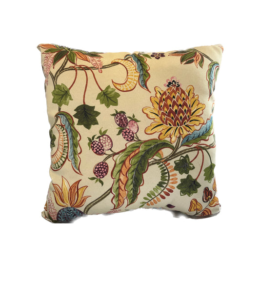 Colorful Floral Throw Pillows 17"x17"