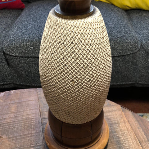 MCM Wood and Wicker Lamp