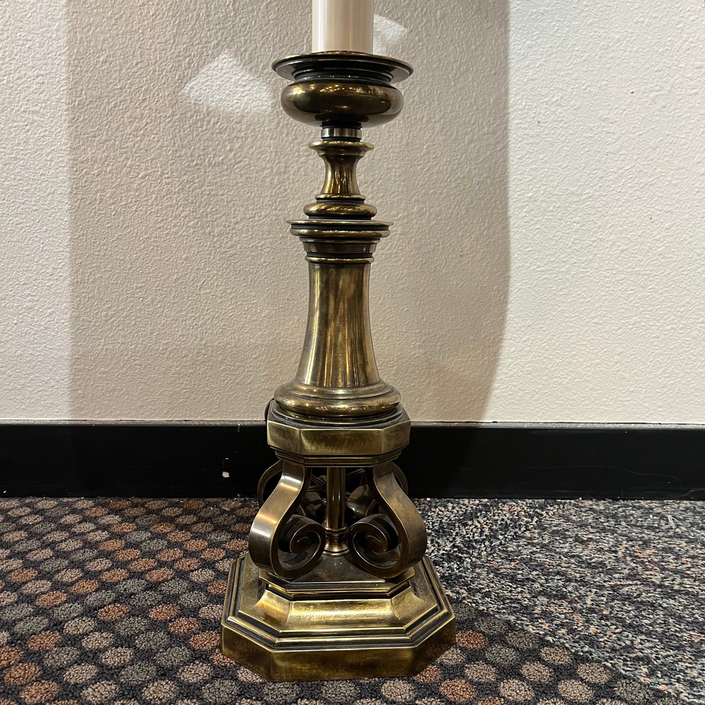 Vntg Oversized Brass Stiffel Lamp 41”x18"