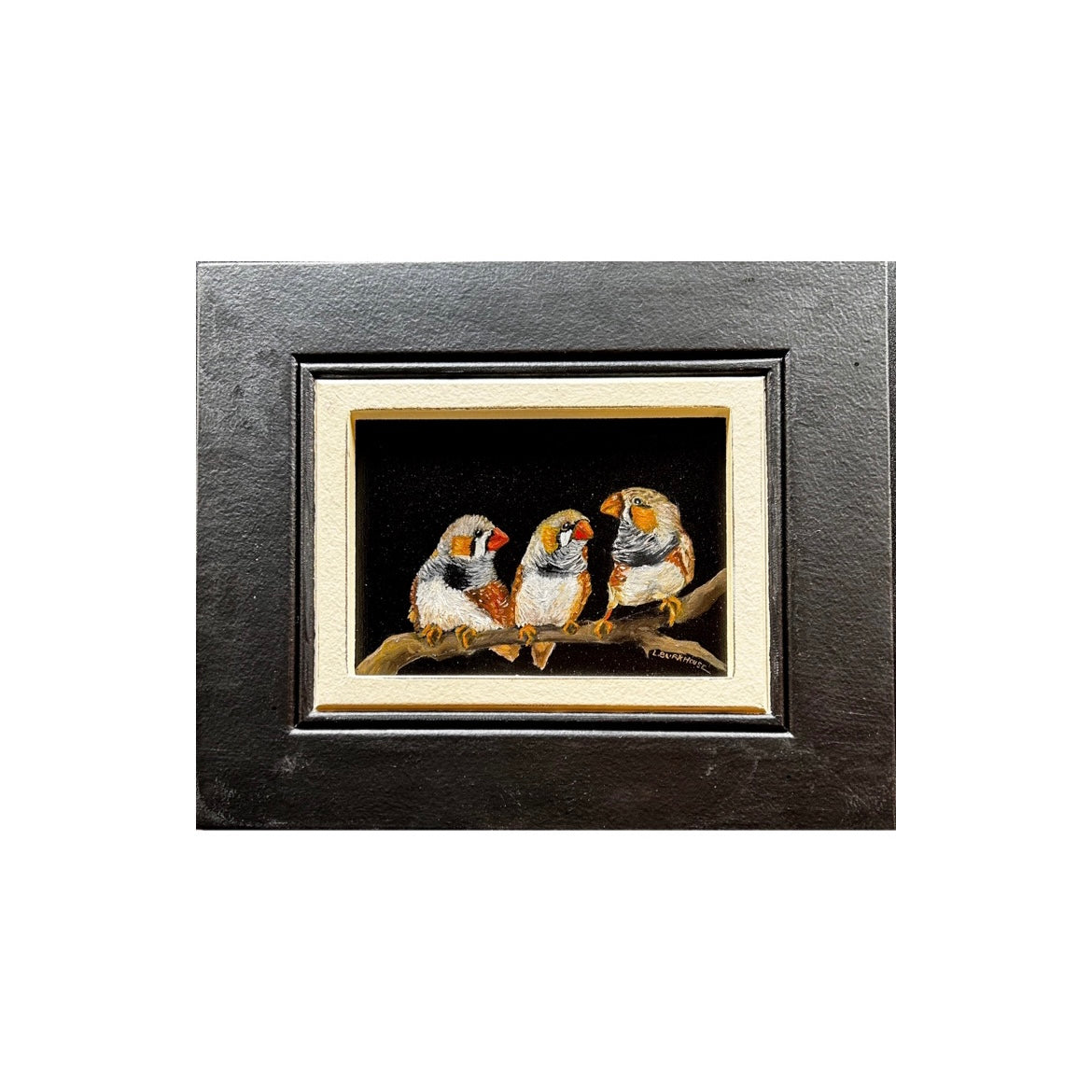 "3 African Finches"  by Lynda Burkhouse 16" x 13"