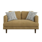 manchester corduroy yellow sofa with tall solid wood legs