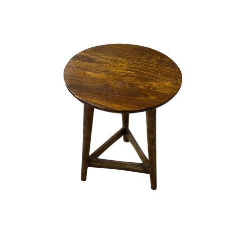 Java Round Solid Mango Wood End Table 19" X 19" X 24"