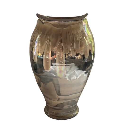 Bruce Fairman Handmade Melting Silver Vase Signed 12 1/2" x 8 1/2"